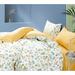 Lark Manor™ Grund Blue/Yellow/White Standard Cotton Reversible Comforter Set Cotton in White/Yellow | Queen + 2 Standard Shams | Wayfair