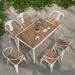 Williston Forge Harigovind Rectangular 6 - Person Outdoor Dining Set Wood/Plastic in White | 55.11 W x 27.55 D in | Wayfair