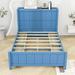 Red Barrel Studio® Masja Full/Double Low Profile Storage Platform Bed Wood in Blue | 50 H x 56.7 W x 87.7 D in | Wayfair