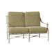 Woodard Delphi 55" Wide Loveseat w/ Cushions Metal/Sunbrella® Fabric Included in Gray/Brown | 33.25 H x 55 W x 32.75 D in | Outdoor Furniture | Wayfair
