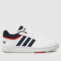 adidas hoops 3.0 trainers in white & navy