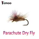 Bimoo-Leurres de pêche à la truite 6 pièces #14 Parachute Dry Fly Elk Hair Caddis Hare Ear Dub