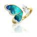 XIAQUJ Brystal Buterfly Ring Buterfly Ring Diamond Ring Gift Ring Peacock Shape Peacock Ring Diamond Ring Big Diamond Ring Rings D