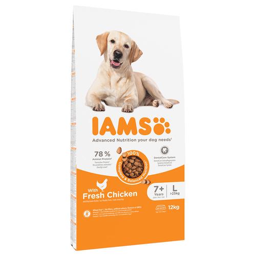 12kg IAMS Advanced Nutrition Senior Large Dog mit Huhn Hundefutter trocken