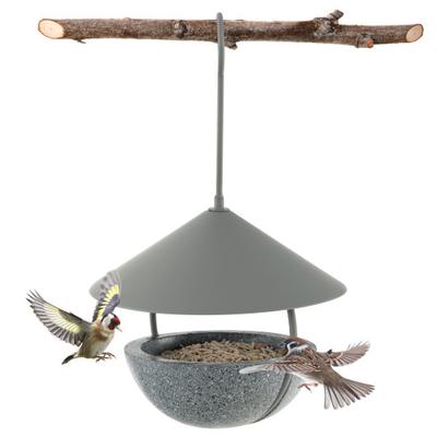 Costway Metal Hanging Bird Feeder and Bath with Weatherproof Dome