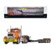 Peterbilt 367 Day Cab Bright Orange and Talbert 55SA Tri-Axle Lowboy Trailer Black 1/50 Diecast Model by First Gear