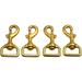 Pack of 4Pcs 2/5 Inner Width 2 Overall Length Heavy Duty Solid Brass Swivel Eye Lobster Clasp Bolt Snap Hook for Straps Bags Belting Outdoors Tents Pet (2/5 InnerÃ—2 Square Eye BRA0067)