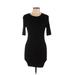 Forever 21 Casual Dress - Mini: Black Solid Dresses - Women's Size Large