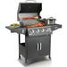 Polar Aurora Propane Gas Grill 4-Burners a Side Burner Side Table Steel Grill Cart for Garden Outdoor Cooking Picnic