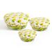 4Sets 3PCS/Set Bowl Covers Reusable in 3 Size Stretch Cloth Fabric Bowl Covers Elastic Food Storage Covers Cotton Bread Bowl Covers Reusable Lids for Food Fruits Leftover