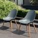 Amazonia Bolonia 2-piece Recycled Resin & 100% FSC Certified Wood Teak Finish Patio Chair Set