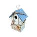 YiFudd Bird House - Bird Houses for Outside Wooden Bird Feeders Outside Hanging Bird Nests for Home Garden butterfly and Flowers Welcome Decorative Hand-painted Birdhouse 7.8 Inch