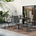 Grand Patio Outdoor Swivel Bar Chairs Set of 4 for Bistro Garden Porch Black&Grey Plaid