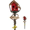 Bird House Stake Outdoor Garden Bird House with Pole Park Decorative Bird House