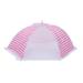 Farfi Foldable Square Mesh Umbrella Dust-proof Table Food Cover Anti-fly Kitchen Tool (Pink L)