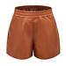 Finelylove Casual Shorts For Women Youth Soccer Shorts Shorts High Waist Rise Solid Orange XL