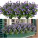 12 Bundles Artificial Fall Flowers No Fade Faux Autumn Plants Fake Indoor Outdoor Greenery for Thanksgiving Christmas Wedding Party Home Garden Fireplace DÃ©cor (Purple)