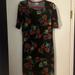 Lularoe Dresses | Lularoe Julia Dress, Size M, Black With Red/Yellow Floral Print. | Color: Black/Red | Size: M