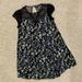 Torrid Dresses | Nwot Torrid Floral Sweetheart Short Sleeve Dress W/ Mesh Neckline Size 1 | Color: Black/Yellow | Size: 1x