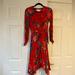 Anthropologie Dresses | Anthropologie Red Floral Wrap Dress | Color: Red | Size: Xs