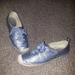 Coach Shoes | Coach Ramira Silver Sparkle Sneakers With Jute Trim-8b-Very Good Condition | Color: Blue/Tan | Size: 8