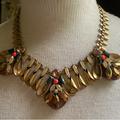 J. Crew Jewelry | Fabulous J Crew Bee Design Collar Choker Bib Rhinestone Necklace Signed | Color: Gold | Size: Os