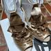 Nine West Shoes | Nib Nine West Satin Strappy 4" Heels Sz 8.5 | Color: Tan | Size: 8.5