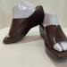 Nine West Shoes | Nine West Chocolate Brown Wedge Slip On Sandal With Light Brown Trim Size 11 | Color: Brown | Size: 11