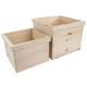 SET of 2 Square Wooden Flower Pots | Large + XL | Unpainted & Untreated Decorative Pine | Plant Box For Painting Craft Decoupage Decorate | Kitchen Windowsill Herb Planter Trough