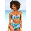 Bügel-Bandeau-Bikini-Top VENICE BEACH "Hanni" Gr. 34, Cup D, blau (blau, bedruckt) Damen Bikini-Oberteile Ocean Blue