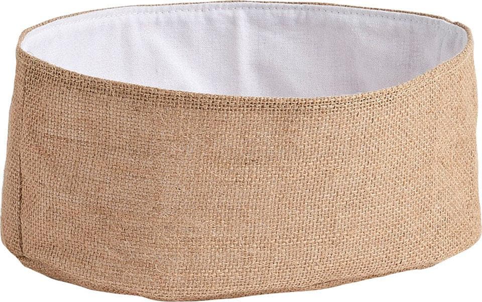 Aufbewahrungskorb ZELLER PRESENT, beige (natur), B:22cm H:15cm T:15cm, Jute, Aufbewahrungsboxen, aus einem Jute-Baumwollmix