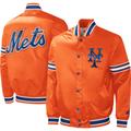 Men's Starter Orange New York Mets Slider Satin Full-Snap Varsity Jacket