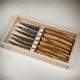 Jean Dubost Le Thiers Steak Knives 6 Piece Set with Olive Wood Handles