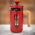 La Cafetiere Pisa 3 Cup Cafetiere - Red and Wood