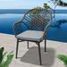 SHINYOK Patio Dining Armchair w/ Cushion in Gray | 33.46 H x 24.41 W x 24.41 D in | Wayfair xks6157QQX6ZU0GFU