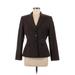 Tahari Blazer Jacket: Below Hip Brown Print Jackets & Outerwear - Women's Size 8 Petite