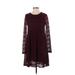 Aqua Casual Dress - Sweater Dress: Burgundy Dresses - Women's Size Small