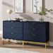 Willa Arlo™ Interiors Lydon 6 - Drawer Accent Chest Set of 2 Wood/Metal in Blue | 32 H x 31 W x 15.6 D in | Wayfair