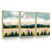 Loon Peak® Natural Scenery - 3 Piece Single Picture Frame Graphic Art on Canvas in White | 16 H x 36 W x 1.5 D in | Wayfair