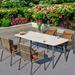 Corrigan Studio® Sunnydale Rectangular 4 - Person 62.99" Long Outdoor Dining Set w/ Cushions Stone/Concrete in Gray/White | 62.99 W x 35.43 D in | Wayfair