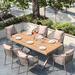 Corrigan Studio® Weybridge Rectangular 6 Person 70.9" Outdoor Dining Set w/ Cushions Wood/Plastic in Brown | 70.9 W x 35.4 D in | Wayfair