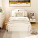 Red Barrel Studio® Twin Solid Wood Low Profile Storage Platform Bed Wood in White | 36.1 H x 41.3 W x 79.5 D in | Wayfair