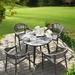 Corrigan Studio® Brooklet Round 4 Person 35.43" Outdoor Dining Set Metal/Wicker/Rattan in Gray | 35.43 W x 35.43 D in | Wayfair