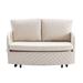 Sleeper Sofa Bed, Velvet Loveseat Couch with Pull Out Bed with Headboard, 2 Pillows & Side Pockets for Living Room