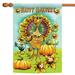 Yellow and Red Happy Harvest Thanksgiving Outdoor House Flag 40" x 28"