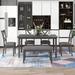 6-Piece Kitchen Dining Table Set Dining Table and 4 Fabric Chairs and Bench