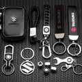 Porte-clés Emblème de Voiture en Métal et Cuir Accessoire pour Suzuki Grand Swift Jimny Vitara