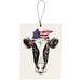 Americana Bandana Cow Ornament - H- 4.00 in. L - 3.00 in.