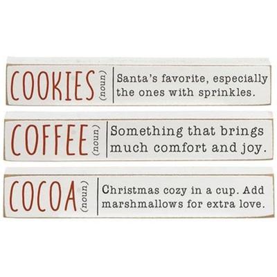 Cocoa Cookies Coffee Mini Stick 3 Asstd. - White - 1" high by 6" wide by .5" deep