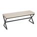 Harper Metal Bench with Boucle Upholstered Cushion - 46.5"L x 14.6"W x 3.2"H